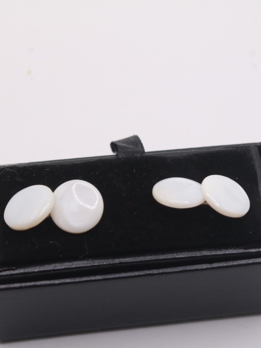 VTG Chain Link Mother of Pearl Shell Cufflinks